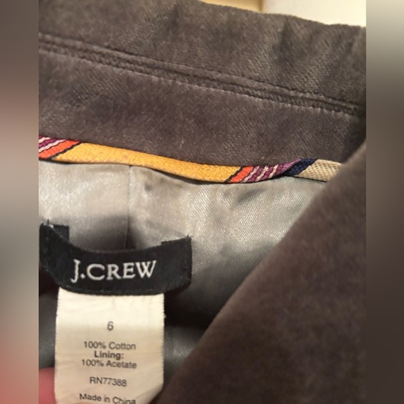Vintage J. Crew grey  Velvet Blazer 6 - Picture 8 of 9